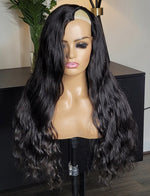 100% Human Hair U part wig natural loose wave