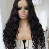 100% Human Hair U part wig natural loose wave