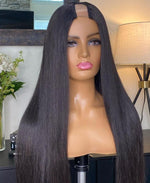 100% Human Hair U part wig straight