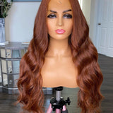 100% Humanhair lace frontal body wave wig custom colored